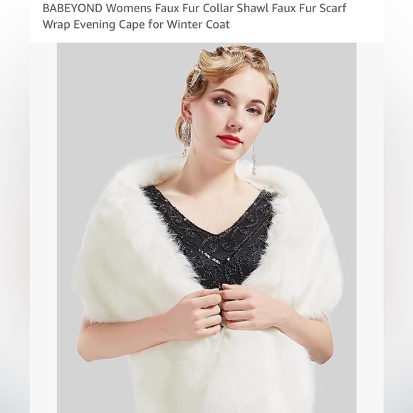 Faux fur collar wrap/shawl - Picture 3 of 4